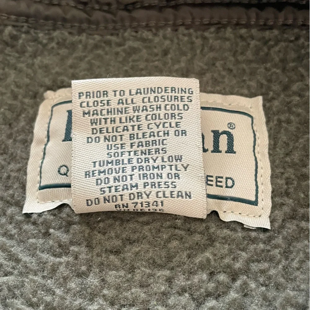 Vintage LL BEAN Mens Fleece Jacket XL Full Zip Hunter Green Outdoors Hiking - Picture 5 of 11